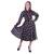 Women's Printed Black Chiiffon Casual Midi Dress