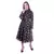 Women's Printed Black Chiiffon Casual Midi Dress