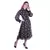 Women's Printed Black Chiiffon Casual Midi Dress