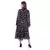 Women's Printed Black Chiiffon Casual Midi Dress