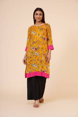 Women's Indian Kurti with Buttoned Placket and Cuff 1