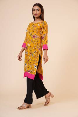 Women's Indian Kurti with Buttoned Placket and Cuff 3