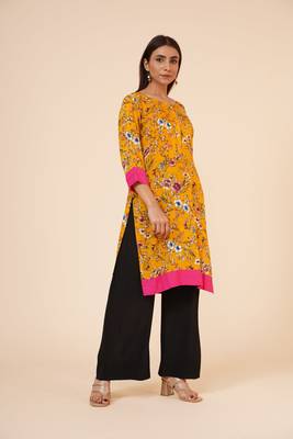 Women's Indian Kurti with Buttoned Placket and Cuff 4