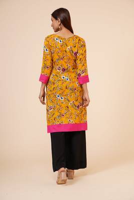 Women's Indian Kurti with Buttoned Placket and Cuff 5