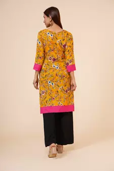 Women's Indian Kurti with Buttoned Placket and Cuff