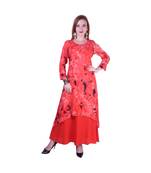 Women's Indian tie n dye Kurti with wooden Button Placket and Cuff