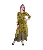 Women's Indian tie n dye Kurti with wooden Button Placket and Cuff