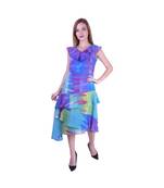 Women's Printed Georgette  Ruffle Party Evening  Dress