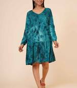 Women's Indian tie n dye Kurti with balloon sleeves