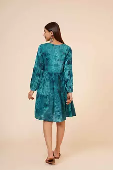 Women's Indian tie n dye Kurti with balloon sleeves