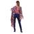 Women's Digital Printed Georgette Party Long Asymmetrical Kimono Sleeves Top with Inner