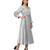Women's Empire Line with Cuff Satin Wrap Dress Grey