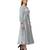 Women's Empire Line with Cuff Satin Wrap Dress Grey