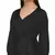 Women's Empire Line with Cuff Satin Wrap Dress Black
