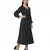 Women's Empire Line with Cuff Satin Wrap Dress Black