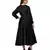 Women's Empire Line with Cuff Satin Wrap Dress Black