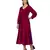 Women's Empire Line with Cuff Satin Wrap Dress Maroon