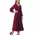 Women's Empire Line with Cuff Satin Wrap Dress Maroon