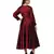 Women's Empire Line with Cuff Satin Wrap Dress Maroon