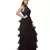 Women's Halter Neck Drape Net Party Evening Corset Gown in Black