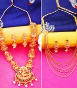 Gold Plated Traditional Designer Long Jewellery Set For Women