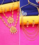 Gold Plated Traditional Designer Long Jewellery Set For Women