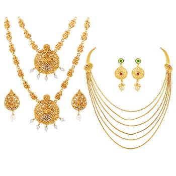 Gold Plated Traditional Designer Long Jewellery Set For Women 2