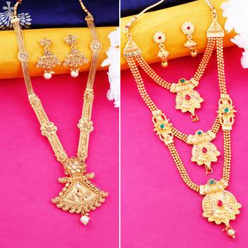 Traditional Gold Plated Designer Neckalce Set Jewellery Set For Women Girls 1