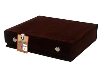 atorakushon   Velvet  Makeup Storage Box Travelling Vanity Jhumka Earrings Cosmetic Necklace Jewellery Organizer Brown 4