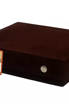 atorakushon   Velvet  Makeup Storage Box Travelling Vanity Jhumka Earrings Cosmetic Necklace Jewellery Organizer Brown