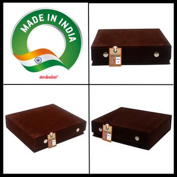 atorakushon   Velvet  Makeup Storage Box Travelling Vanity Jhumka Earrings Cosmetic Necklace Jewellery Organizer Brown 5