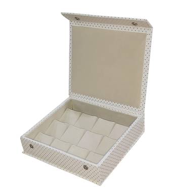 atorakushon® PU Leather Makeup Storage Box Travelling Vanity Jhumka Earrings Cosmetic Necklace Jewellery Organizer cream 1