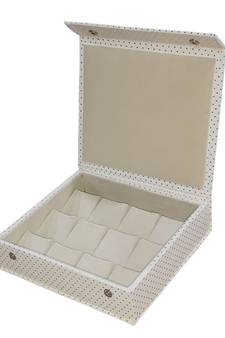 atorakushon® PU Leather Makeup Storage Box Travelling Vanity Jhumka Earrings Cosmetic Necklace Jewellery Organizer cream