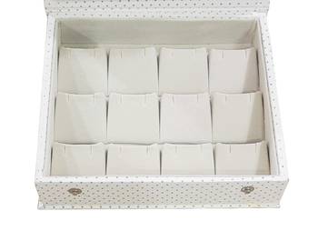 atorakushon® PU Leather Makeup Storage Box Travelling Vanity Jhumka Earrings Cosmetic Necklace Jewellery Organizer cream 3