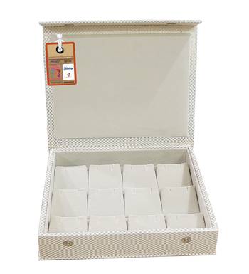 atorakushon® PU Leather Makeup Storage Box Travelling Vanity Jhumka Earrings Cosmetic Necklace Jewellery Organizer cream 2