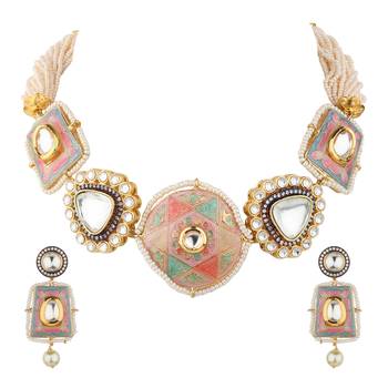 Golden Safia Semi Precious kundan necklace-sets 1