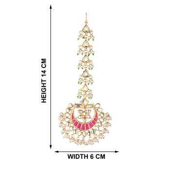 Pink kundan maang-tikka 2