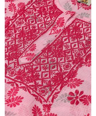 Ada Hand Embroidered Pink Kota Lucknowi Chikan Women Kurta - A100585 4