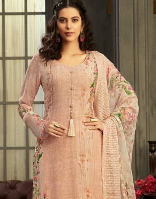 Peach resham embroidery pure viscose salwar 3