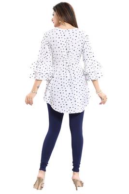 White printed crepe short-kurtis 3