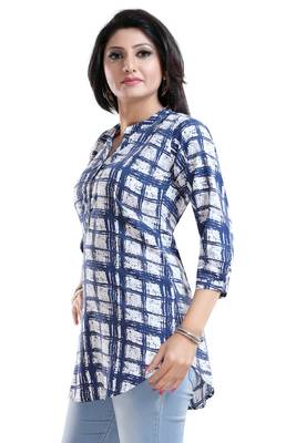 White printed crepe short-kurtis 3