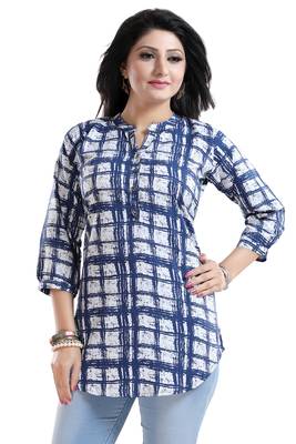 White printed crepe short-kurtis 4