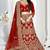 Red embroidered silk semi stitched bridal lehenga