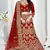 Red embroidered silk semi stitched bridal lehenga