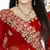 Red embroidered silk semi stitched bridal lehenga