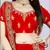 Red embroidered silk Semi Stitched bridal lehenga