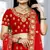 Red embroidered velvet semi stitched wedding lehenga