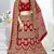 Red embroidered velvet semi stitched lehenga