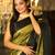 Green woven silk saree with blouse