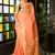 Peach woven blended cotton saree with blouse